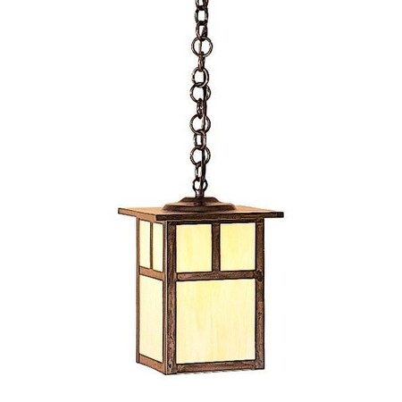 Arroyo Craftsman 7" Mission Pendant Without Overlay (Empty), Slate, Off White Glass MH-7EOF-S